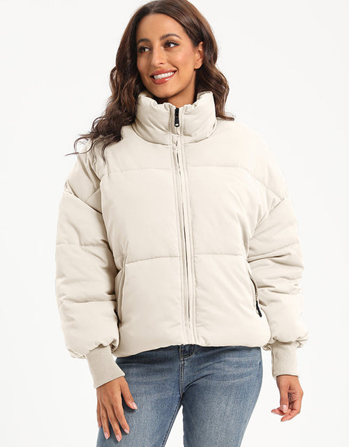 Load image into Gallery viewer, Zip Up Turtleneck Long Sleeve Puffer Jacket
