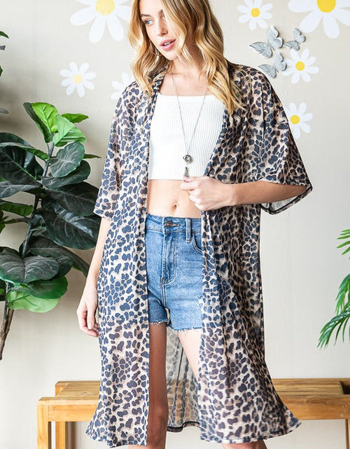 Load image into Gallery viewer, Heimish Full Size Leopard Open Front Cardigan Plus Size

