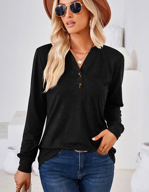 Load image into Gallery viewer, Notched Long Sleeve T-Shirt
