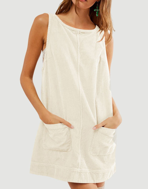 Load image into Gallery viewer, Mandy Round Neck Wide Strap Mini Dress with Pockets
