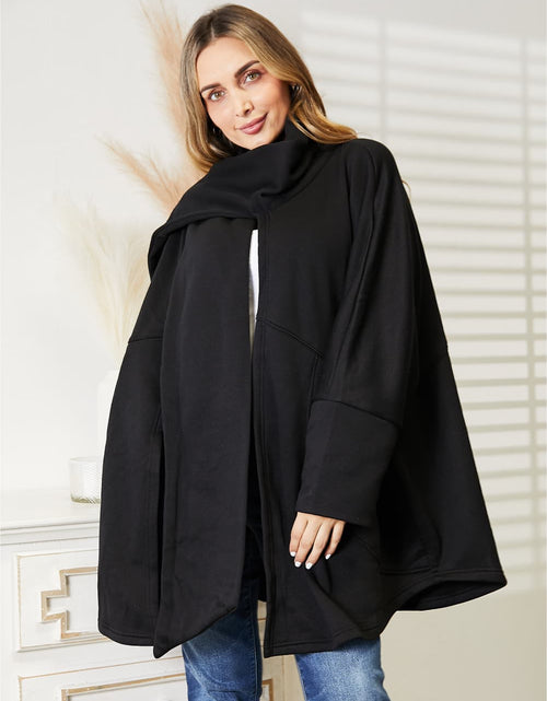 Load image into Gallery viewer, HEYSON Full Size Open Front Cardigan with Scarf Design
