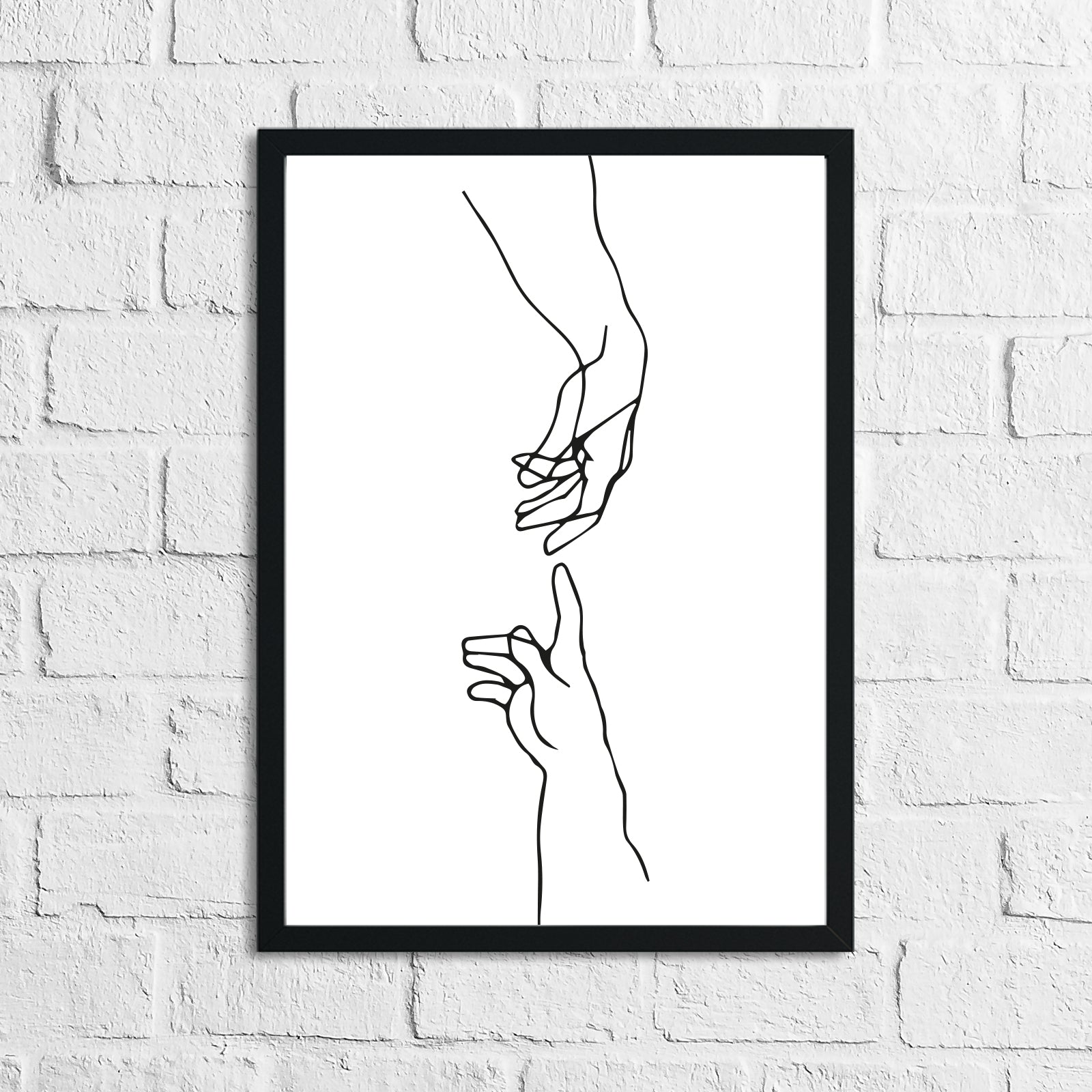 Adams Touching Hands Line Work Wall Decor Print by WinsterCreations™ Official Store