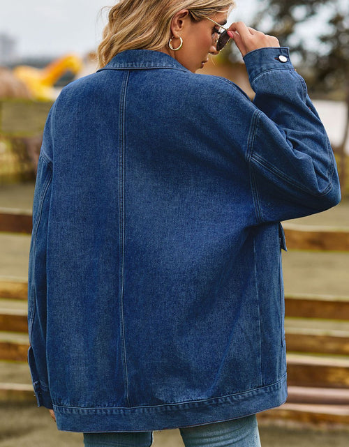 Load image into Gallery viewer, Dropped Shoulder Denim Jacket with Pockets
