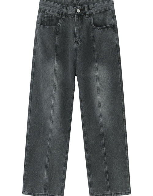 Load image into Gallery viewer, Men's Washed Splicing Straight Leg Jeans
