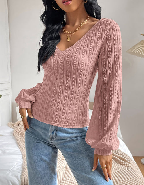 Load image into Gallery viewer, Honey V-Neck Long Sleeve T-Shirt

