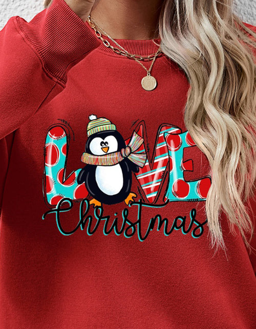 Load image into Gallery viewer, LIVE CHRISTMAS Drop Shoulder Round Neck Sweatshirt
