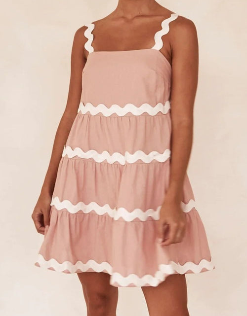 Load image into Gallery viewer, Contrast Trim Square Neck Tiered Dress
