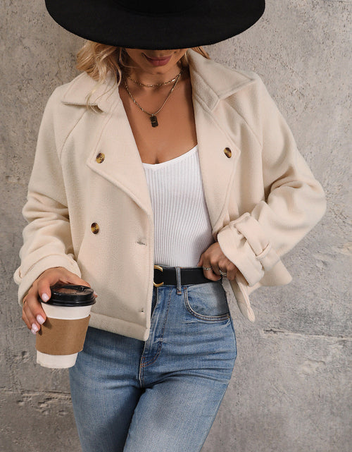 Load image into Gallery viewer, Perfee Button Up Collared Neck Long Sleeve Jacket
