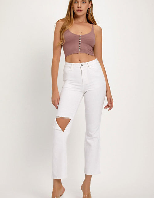 Load image into Gallery viewer, RISEN Full Size Distressed Cropped Straight Jeans
