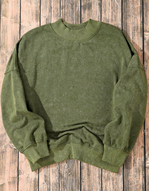 Load image into Gallery viewer, Mock Neck Dropped Shoulder Sweatshirt

