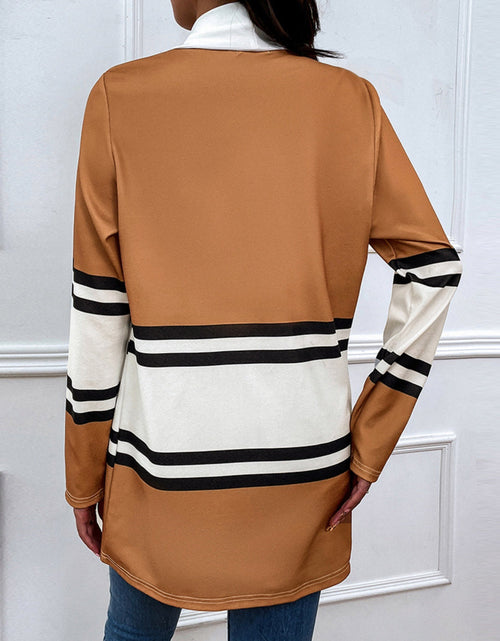 Load image into Gallery viewer, Shiny Color Block Open Front Cardigan
