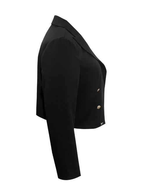 Load image into Gallery viewer, Plus Size Buttoned Lapel Collar Long Sleeve Blazer
