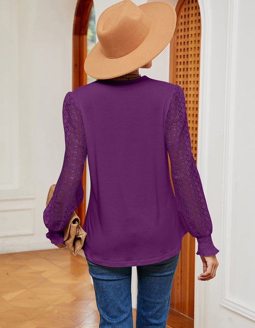 Load image into Gallery viewer, Contrast V-Neck Long Sleeve Blouse
