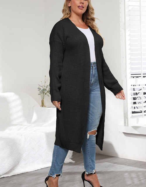 Load image into Gallery viewer, Plus Size Open Front Long Sleeve Cardigan
