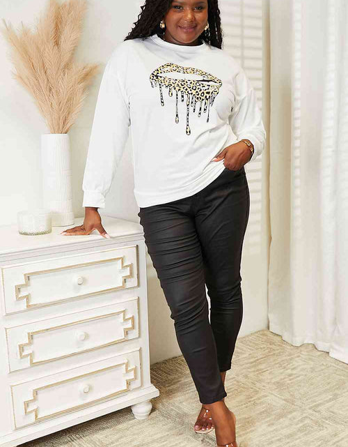 Load image into Gallery viewer, Simply Love Graphic Dropped Shoulder Round Neck Sweatshirt
