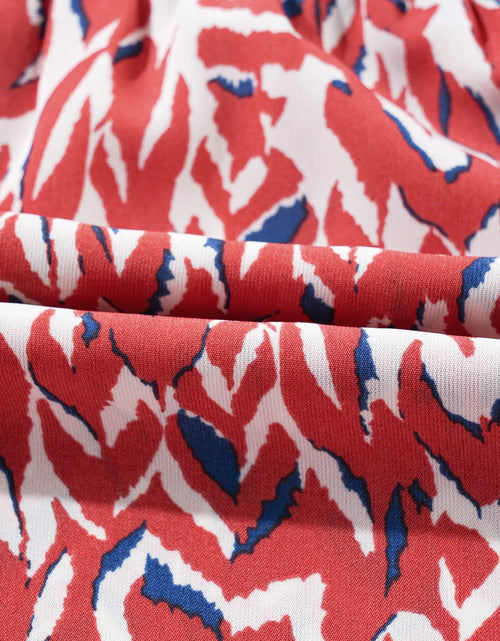 Load image into Gallery viewer, Printed Notched Long Sleeve Dress
