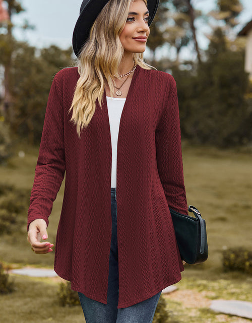Load image into Gallery viewer, Textured Open Front Long Sleeve Cardigan
