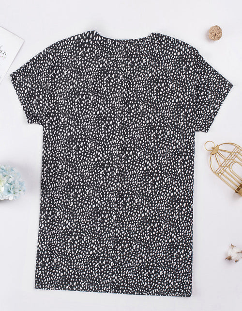 Load image into Gallery viewer, Animal Print Round Neck Tunic Tee with Pockets
