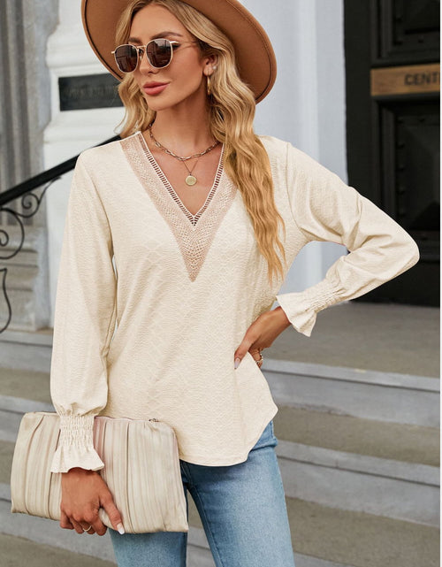 Load image into Gallery viewer, V-Neck Flounce Sleeve Blouse
