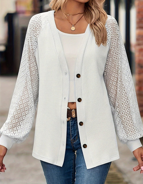 Load image into Gallery viewer, Button Up V-Neck Long Sleeve Outerwear

