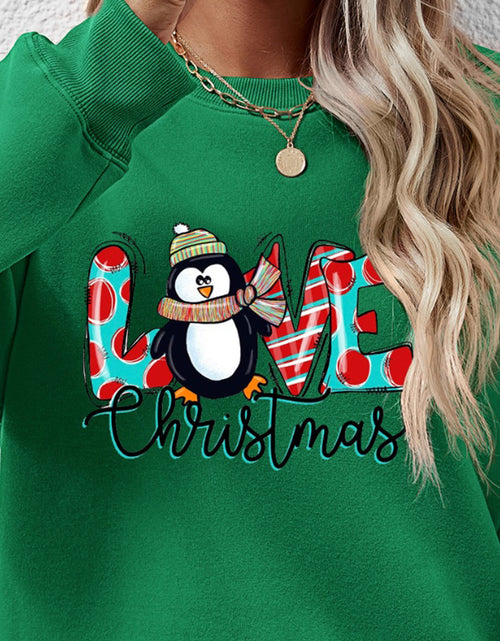 Load image into Gallery viewer, LIVE CHRISTMAS Drop Shoulder Round Neck Sweatshirt
