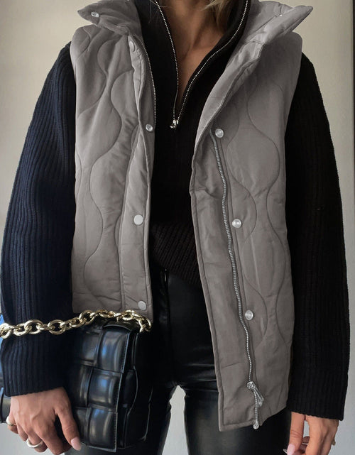 Load image into Gallery viewer, Collared Neck Vest with Pockets
