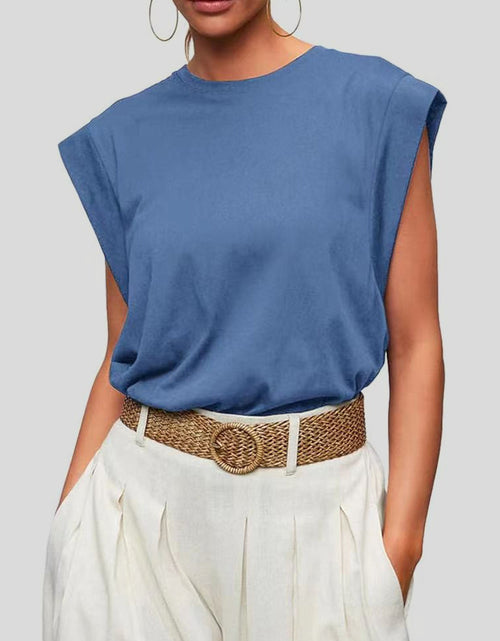Load image into Gallery viewer, Florira Round Neck Cap Sleeve T-Shirt
