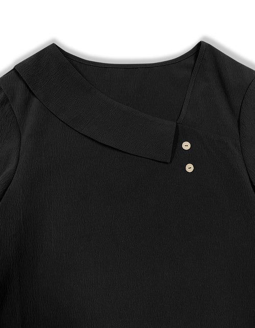 Load image into Gallery viewer, Asymmetrical Neck Long Sleeve Blouse
