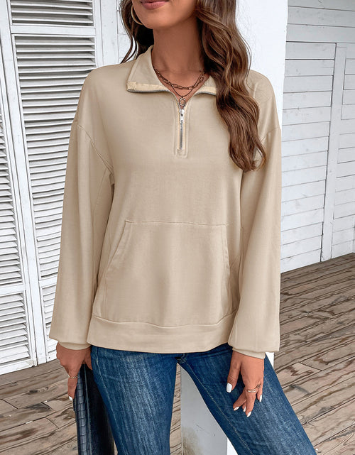 Load image into Gallery viewer, Perfee Half Zip Sweatshirt with Pocket
