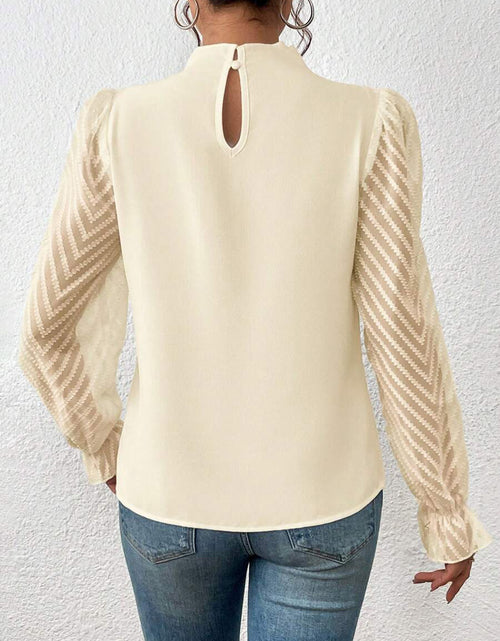Load image into Gallery viewer, Mock Neck Flounce Sleeve Blouse
