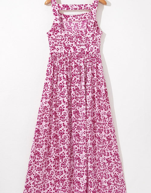 Load image into Gallery viewer, Floral Cutout Back Square Neck Maxi Dress
