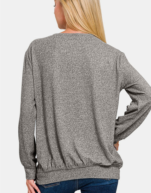 Load image into Gallery viewer, Zenana Full Size Melange Round Neck Top
