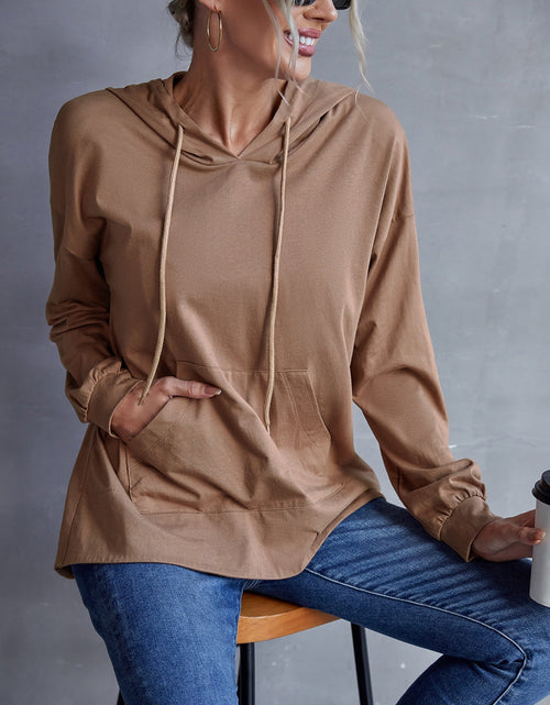 Load image into Gallery viewer, Ivy Lane Drawstring Pocketed Dropped Shoulder Hoodie
