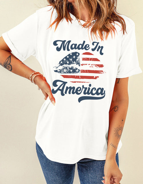Load image into Gallery viewer, Graphic Round Neck Short Sleeve T-Shirt
