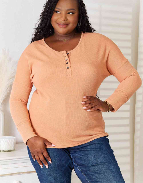 Load image into Gallery viewer, Basic Bae Half Button Long Sleeve Top
