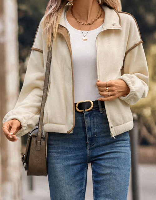 Load image into Gallery viewer, Perfee Zip Up Dropped Shoulder Polar Fleece Jacket
