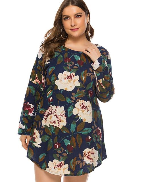 Load image into Gallery viewer, Full Size Floral Long Sleeve Mini Dress
