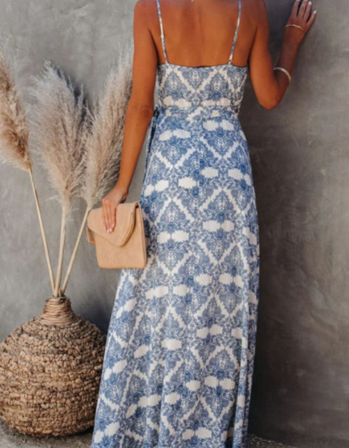Load image into Gallery viewer, Printed Tied Maxi Cami Dress
