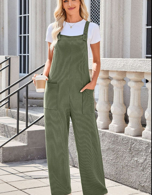Load image into Gallery viewer, Lovelet Square Neck Wide Strap Overalls with Pockets
