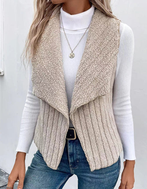 Load image into Gallery viewer, Open Front Fuzzy Vest Coat
