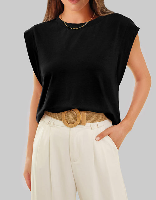 Load image into Gallery viewer, Florira Round Neck Cap Sleeve T-Shirt
