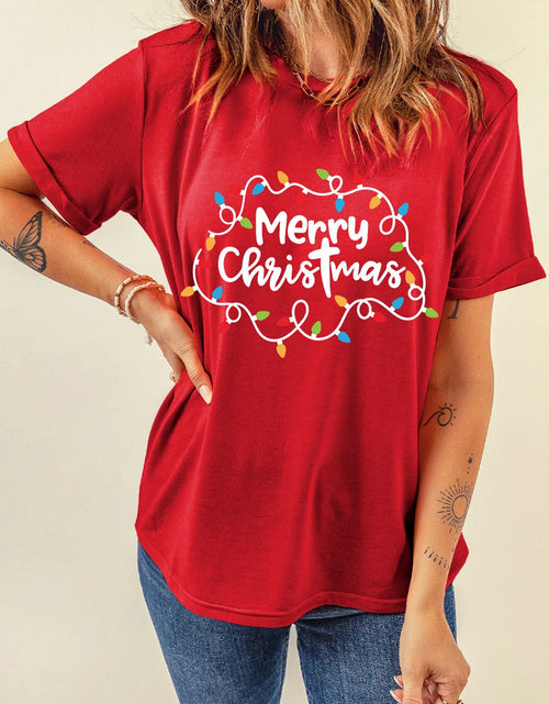 Load image into Gallery viewer, MERRY CHRISTMAS Round Neck Short Sleeve T-Shirt
