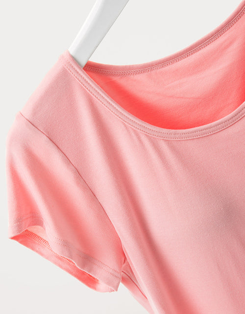 Load image into Gallery viewer, Round Neck Short Sleeve T-Shirt with Bra
