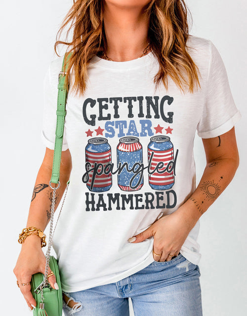 Load image into Gallery viewer, Graphic Round Neck Short Sleeve T-Shirt
