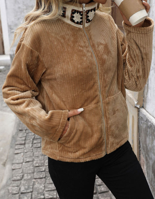 Load image into Gallery viewer, Perfee Pocketed Zip Up Collared Neck Long Sleeve Jacket
