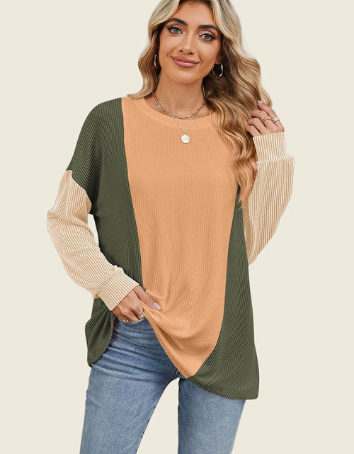 Load image into Gallery viewer, Double Take Texture Contrast Round Neck Long Sleeve T-Shirt
