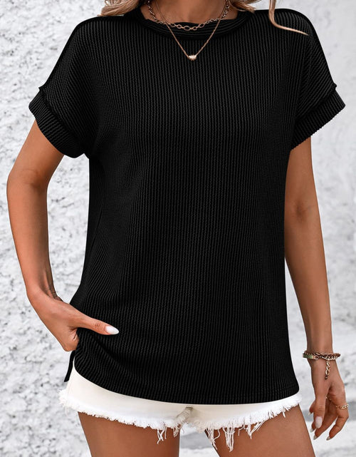 Load image into Gallery viewer, Mandy Striped Round Neck Short Sleeve T-Shirt
