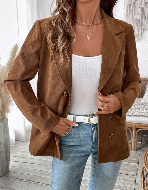 Load image into Gallery viewer, Perfee Decorative Pocket Flap Lapel Collar Long Sleeve Outerwear
