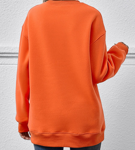 Letter Graphic Round Neck Sweatshirt