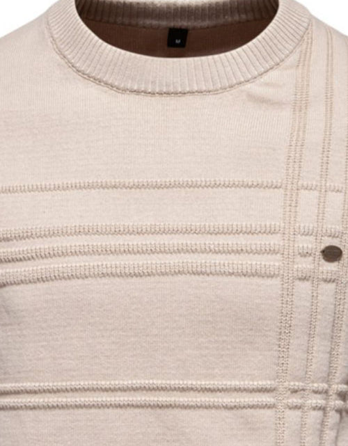 Load image into Gallery viewer, Men's Round Neck Striped Sweater
